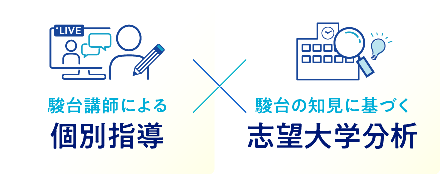 駿台プロ講師による 個別指導 × 駿台の知見に基づく 志望大学分析