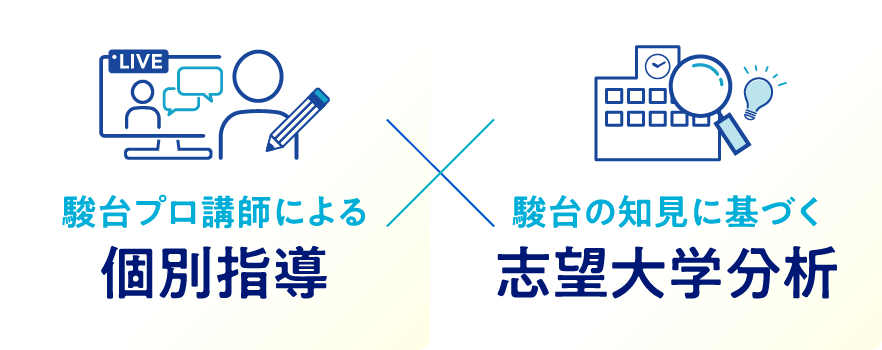 駿台プロ講師による 個別指導 × 駿台の知見に基づく 志望大学分析